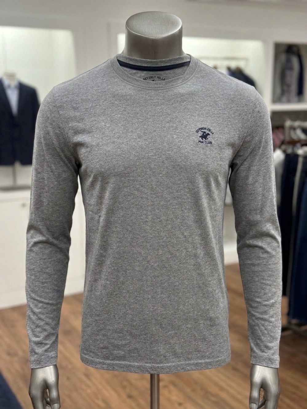 Polo by Ralph Lauren Heather Grey Long-Sleeve Crewneck Tee